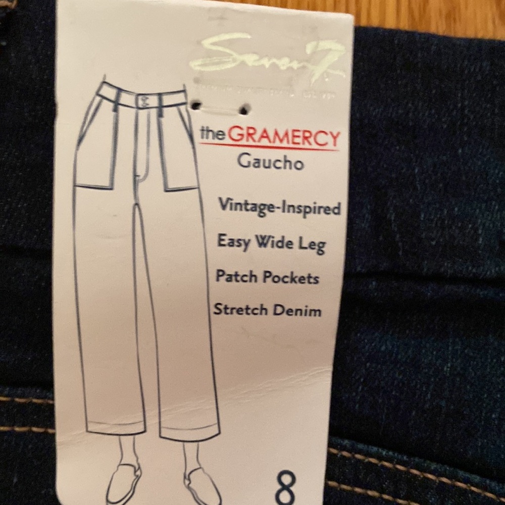 NWT Seven7 Gramecy Wide Leg Gaucho Jeans Size 8 - Picture 11 of 16